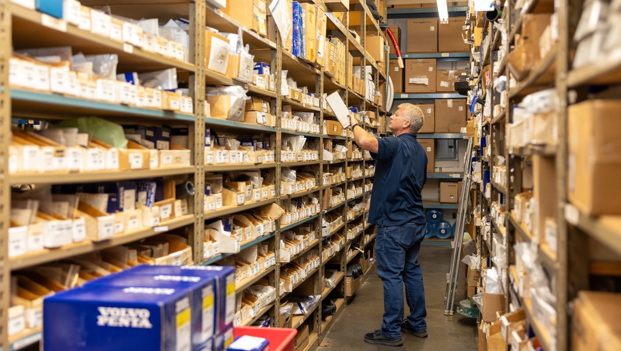 Genuine Volvo Penta parts inventory at Helmut's Marine Service California dealer